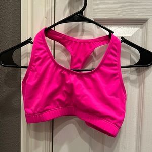 Pink sports bra